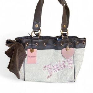 Juicy Couture vintage dreams angora day dreamer Pink and Brown Tote Bag